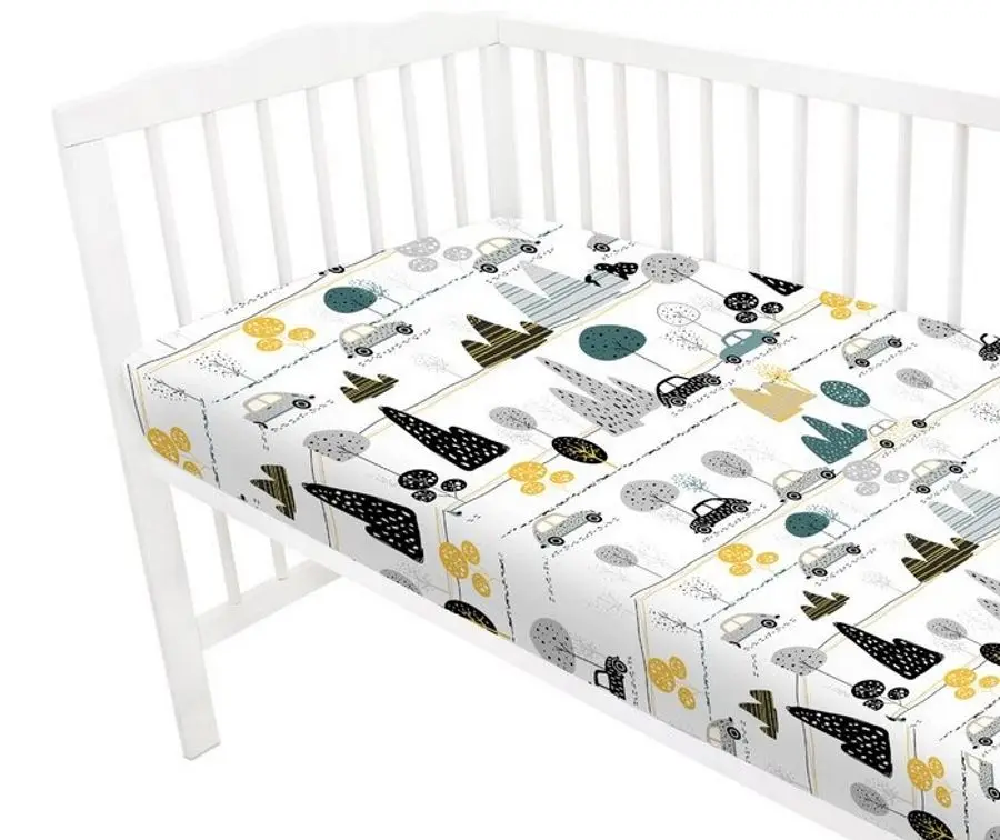 Простынь на резинке MimiNu Childrens Journey 70x140 (Gray/Yellow) - 3