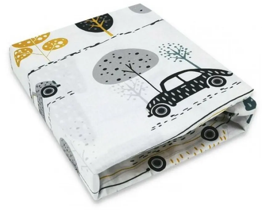 Простынь на резинке MimiNu Childrens Journey 70x140 (Gray/Yellow)