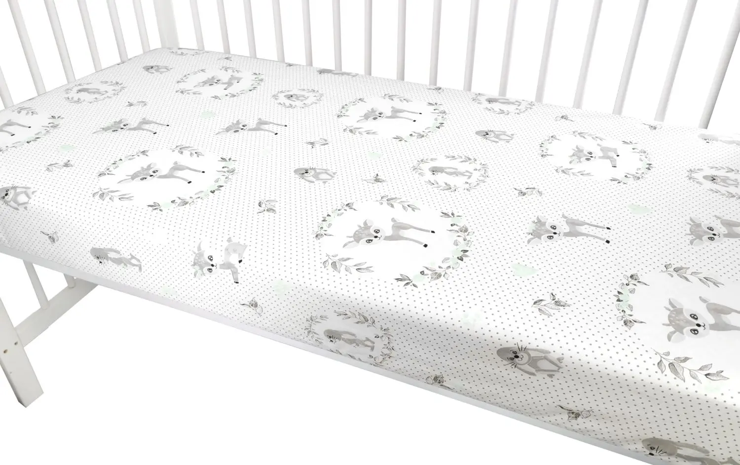 Cearsaf cu elastic MimiNu Deer 60x120 (Gray) - 2