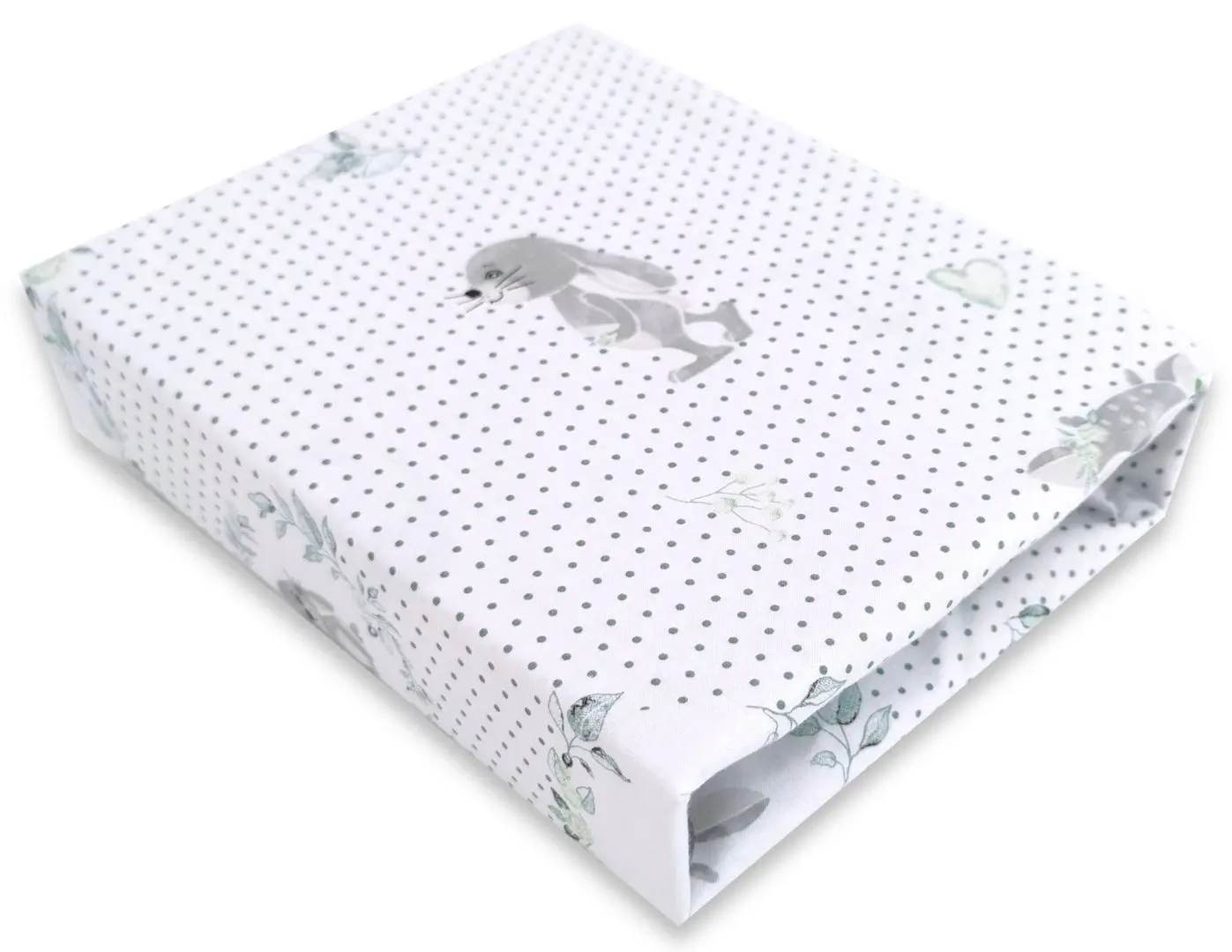Cearsaf cu elastic MimiNu Deer 60x120 (Gray)