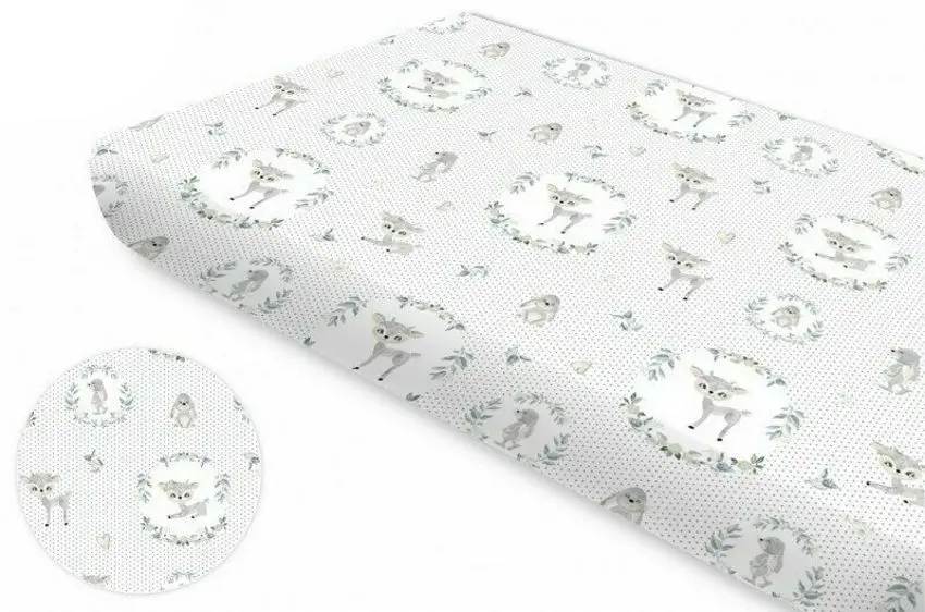 Cearsaf cu elastic MimiNu Deer 70x140 (Gray) - 2