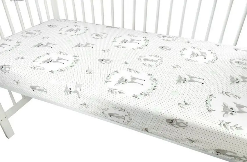 Cearsaf cu elastic MimiNu Deer 70x140 (Gray) - 3