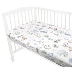 Cearsaf cu elastic MimiNu Deer and Hedgehog 70x140 (Blue/Gray) Thumb