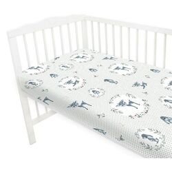 Cearsaf cu elastic MimiNu Deer Dark 60x120 (Mint) Thumb