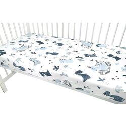 Cearsaf cu elastic MimiNu Dino 60x120 (Blue) Thumb