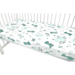 Cearsaf cu elastic MimiNu Dino 60x120 (Mint) Thumb