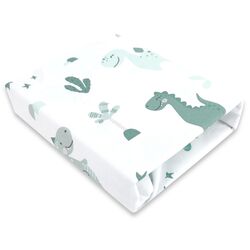 Cearsaf cu elastic MimiNu Dino 60x120 (Mint)