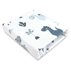 Cearsaf cu elastic MimiNu Dino 70x140 (Blue)