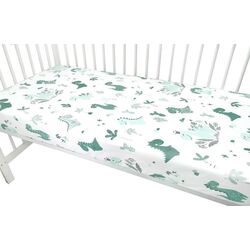 Cearsaf cu elastic MimiNu Dino 70x140 (Mint) Thumb