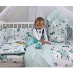 Cearsaf cu elastic MimiNu Dino 70x140 (Mint) Thumb