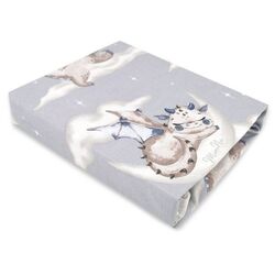 Cearsaf cu elastic MimiNu Dragons 60x120 (Gray)