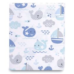 Cearsaf cu elastic MimiNu Fish 60x120 (Blue) Thumb