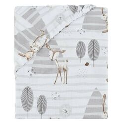 Cearsaf cu elastic MimiNu Forest 60x120 (Gray)