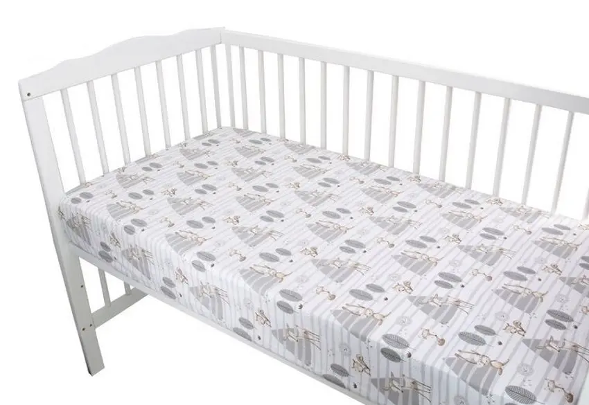 Простынь на резинке MimiNu Forest 60x120 (Gray) - 4