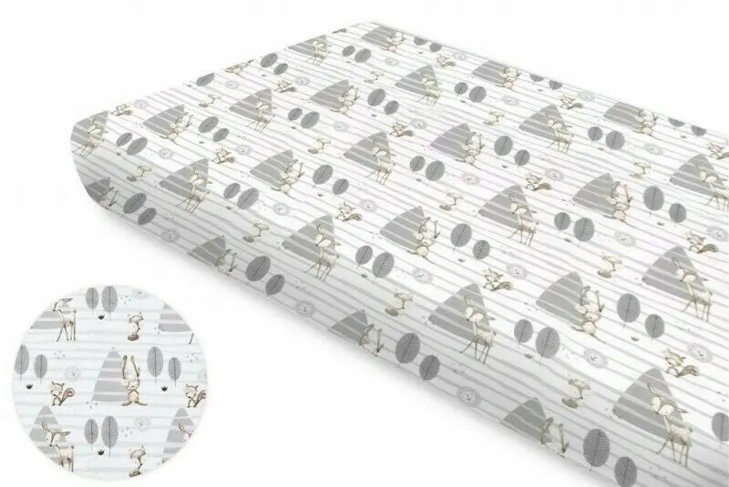 Простынь на резинке MimiNu Forest 70x140 (Gray) - 3