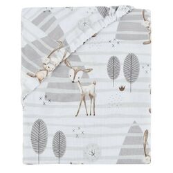 Cearsaf cu elastic MimiNu Forest 70x140 (Gray)