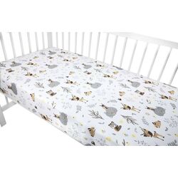Cearsaf cu elastic MimiNu Forest Friends 60x120 (Gray/Beige) Thumb