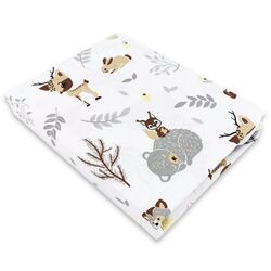 Cearsaf cu elastic MimiNu Forest Friends 60x120 (Gray/Beige)