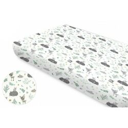 Cearsaf cu elastic MimiNu Forest Friends 70x140 (Gray/Mint) Thumb