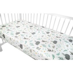 Cearsaf cu elastic MimiNu Forest Friends 70x140 (Gray/Mint) Thumb