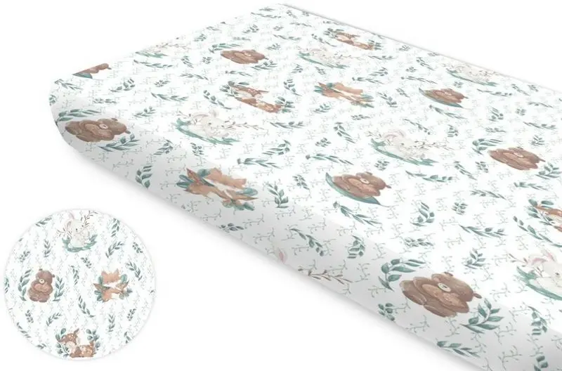Cearsaf cu elastic MimiNu Lulu Natural 80x160 (Mint) - 2