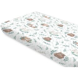 Cearsaf cu elastic MimiNu Lulu Natural 80x160 (Mint)