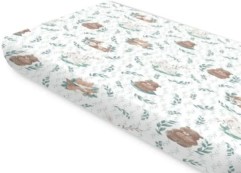 Cearsaf cu elastic MimiNu Lulu Natural 80x160 (Mint)