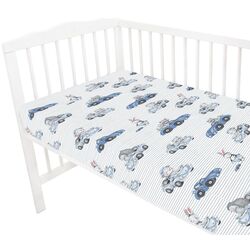 Cearsaf cu elastic MimiNu Old Road 70x140 (Blue) Thumb