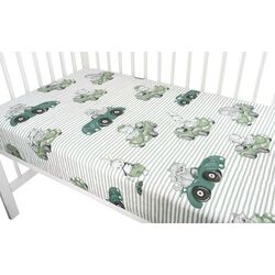Cearsaf cu elastic MimiNu Old Road Nepalese 70x140 (Green) Thumb