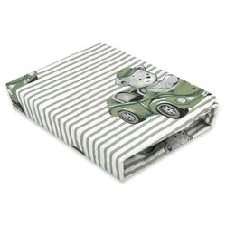 Cearsaf cu elastic MimiNu Old Road Nepalese 70x140 (Green)