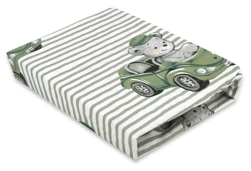 Cearsaf cu elastic MimiNu Old Road Nepalese 70x140 (Green)