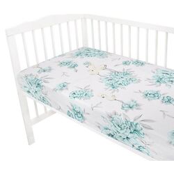 Cearsaf cu elastic MimiNu Peonie 60x120 (Mint) Thumb