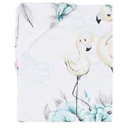 Cearsaf cu elastic MimiNu Peonie 60x120 (Mint)
