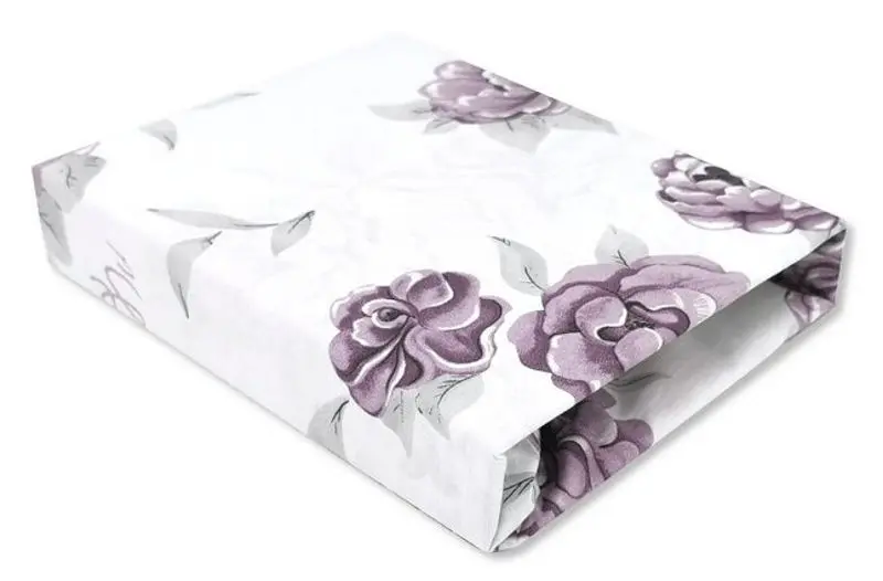 Cearsaf cu elastic MimiNu Peonie 60x120 (Plum)