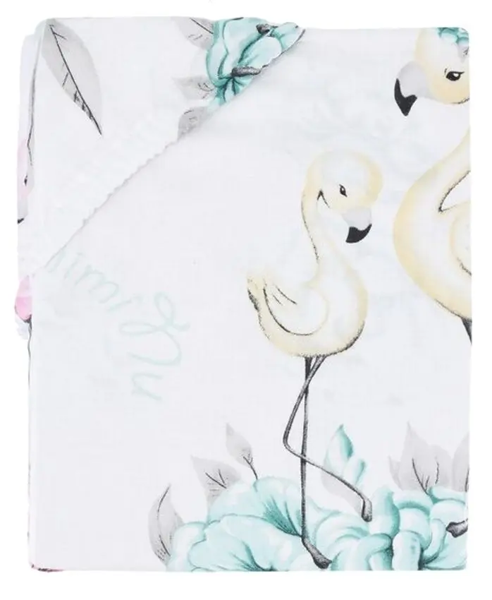 Cearsaf cu elastic MimiNu Peonie 70x140 (Mint)