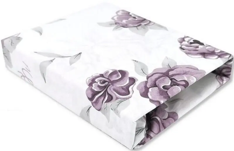 Cearsaf cu elastic MimiNu Peonie 70x140 (Plum)