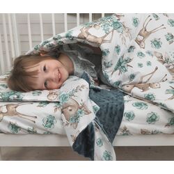 Cearsaf cu elastic MimiNu Sweet Deer 60x120 (Mint) Thumb
