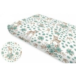Cearsaf cu elastic MimiNu Sweet Deer 70x140 (Mint) Thumb
