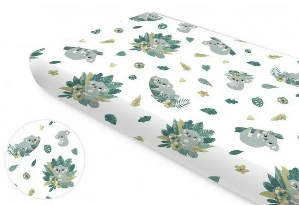 Cearsaf cu elastic MimiNu Tropical 70x140 (Green) - 2