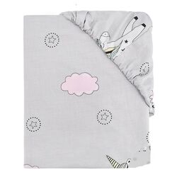 Cearsaf cu elastic MimiNu Unicorn 60x120 (Gray)