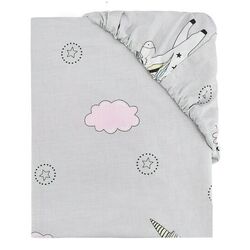 Cearsaf cu elastic MimiNu Unicorn 70x140 (Gray)