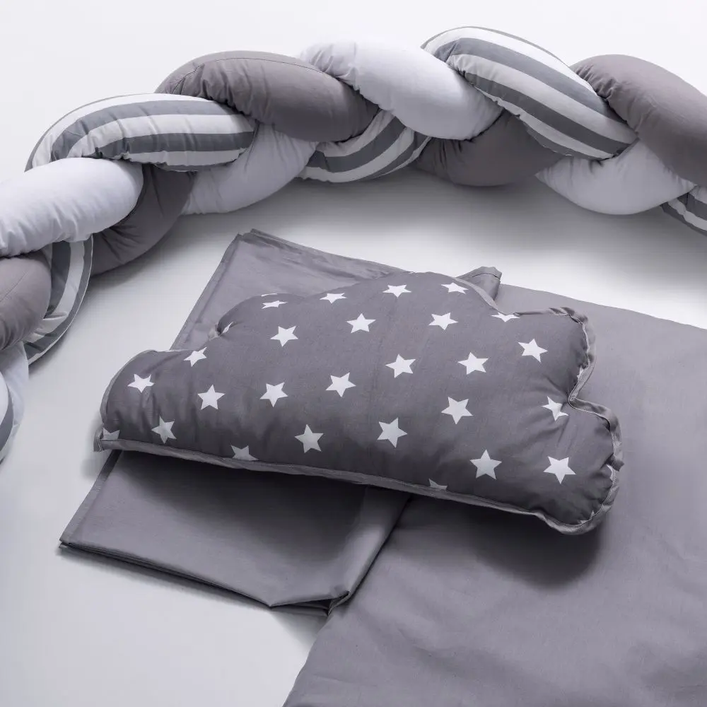 Детское постельное белье MyKids 6 ед 120x60 (Grey/White) - 3
