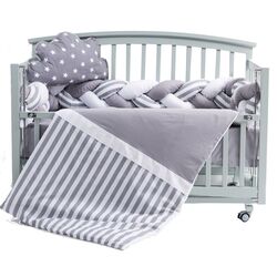 Детское постельное белье MyKids 6 ед 120x60 (Grey/White)