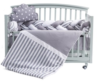 Lenjerie de pat pentru copii MyKids 6 un 120x60 (Grey/White)