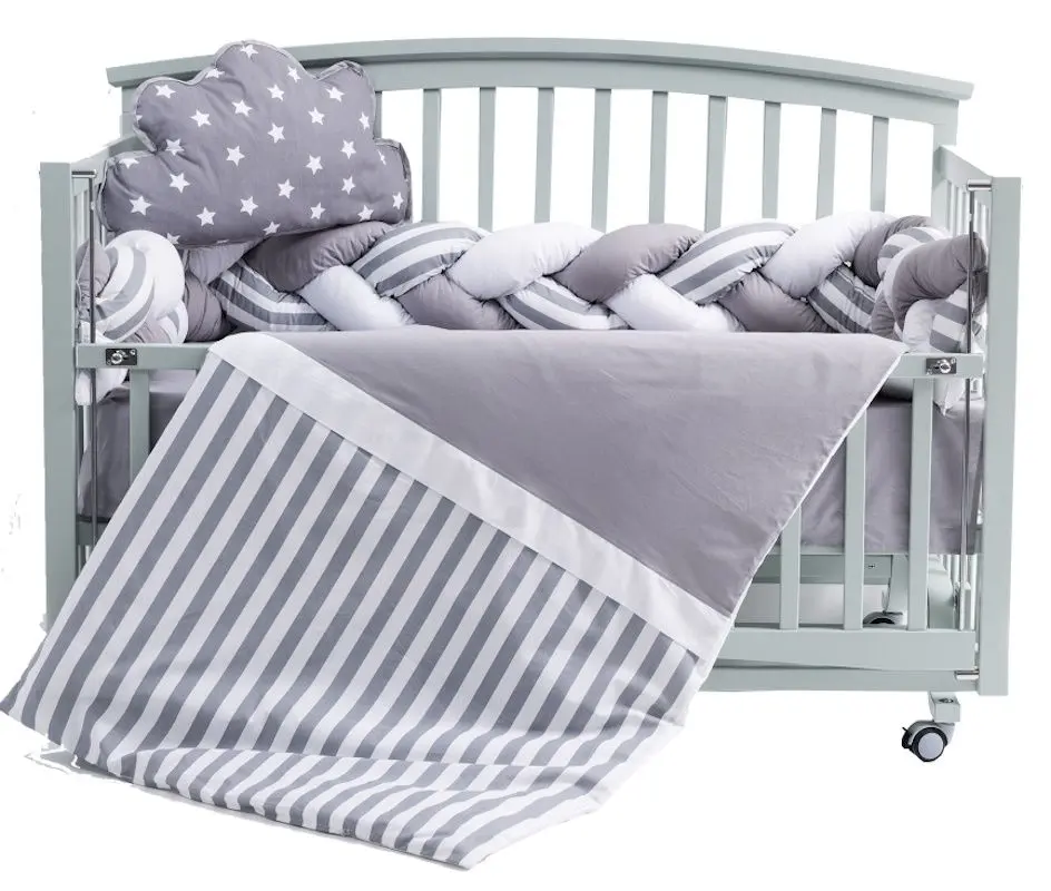 Детское постельное белье MyKids 6 ед 120x60 (Grey/White)