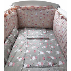 Детское постельное белье MyKids Dancing Bunny 120x60 (Gray/Pink) Thumb