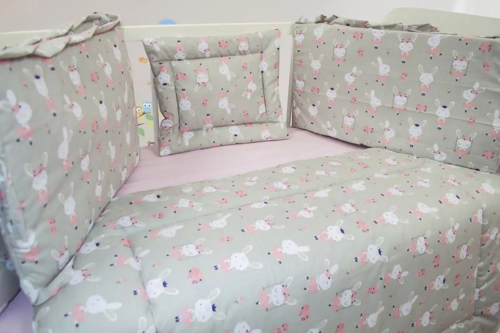 Детское постельное белье MyKids Dancing Bunny 5ед 120x60 (Grey)