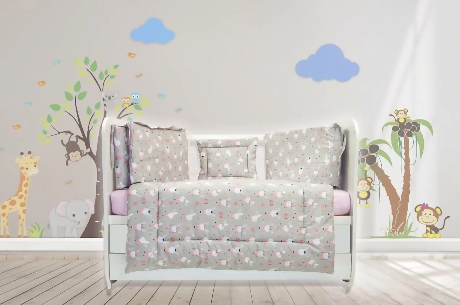 Детское постельное белье MyKids Dancing Bunny 5ед 120x60 (Grey)