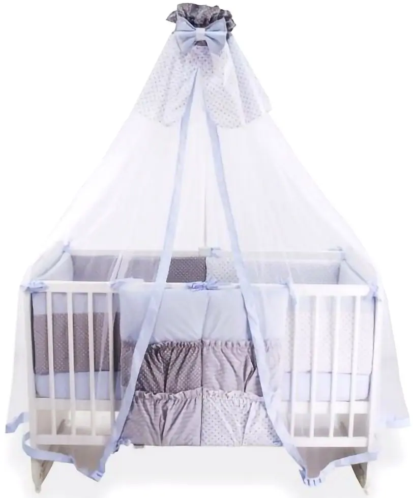 Детское постельное белье MyKids Dots Blue 11ед 120x60 (Grey)