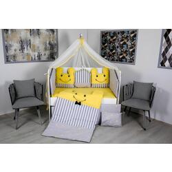 Lenjerie de pat pentru copii MyKids Figures 11 120x60 (Grey/Yellow)